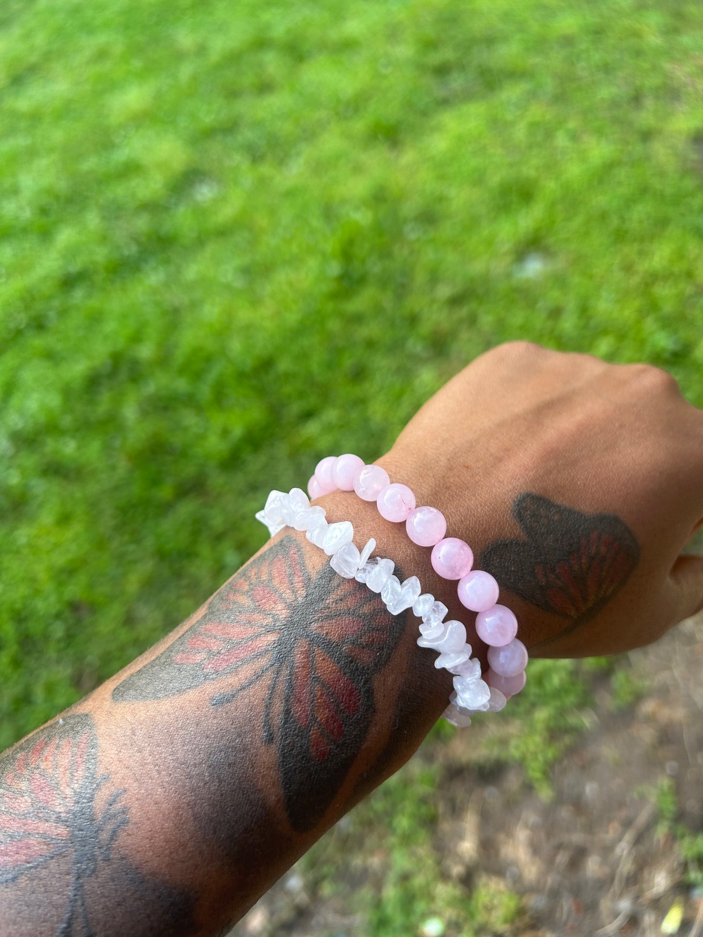 Rose Quartz Crystal Bracelet (Set)