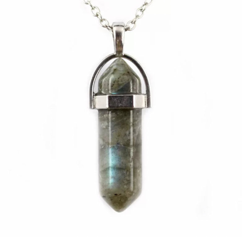 Labradorite Hexagonal Crystal Necklace